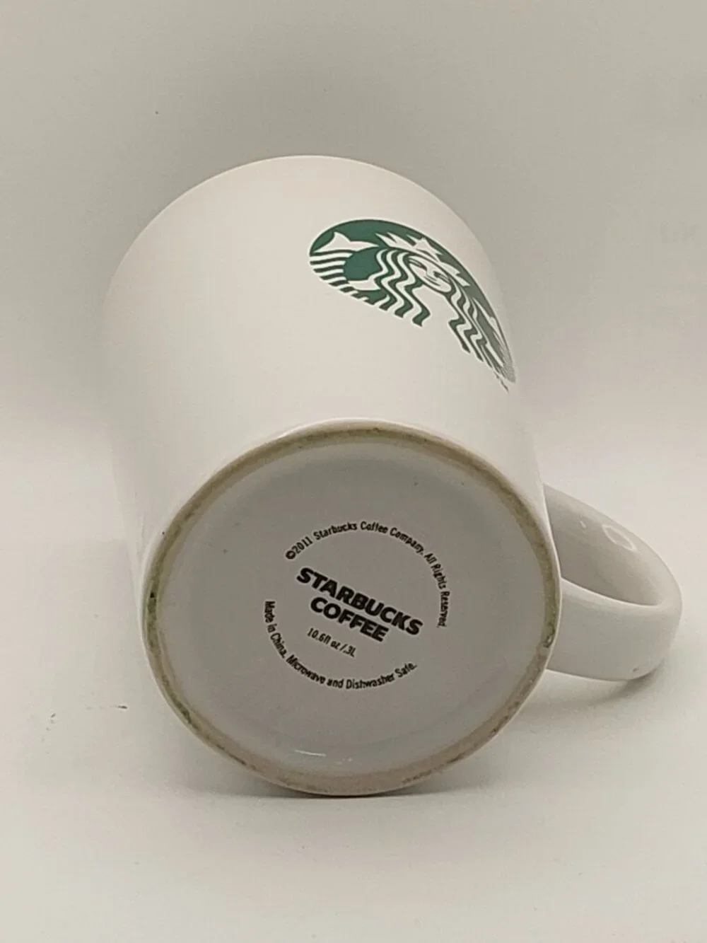 2011 Starbucks White Classic Logo Mermaid 10 oz Coffee Mug